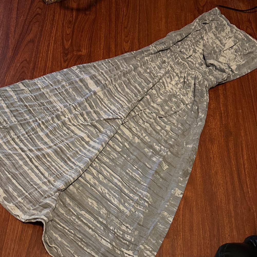 Hard tail Elegant Gray Strapless maxi Dress w elastic waist size XS